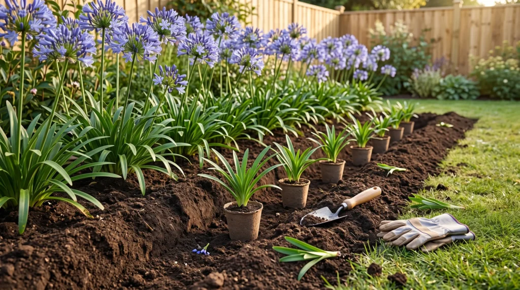  Planting agapanthus plants